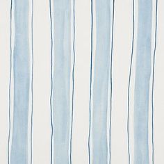 a blue and white striped wallpaper with vertical lines on the bottom half of it