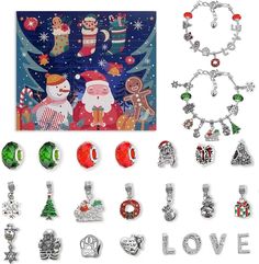 DIY Christmas Advent Calendar Bracelets Set Diy Christmas Advent Calendar, Diy Christmas Advent, Traditional Christmas Gifts, House Gift Box, Calendar Advent, Christmas Advent Calendar Diy, Christmas Stocking Gifts, Christmas Countdown Calendar, Unicorns And Mermaids