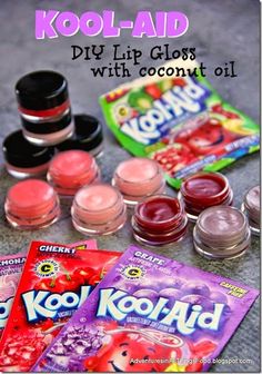 the contents of kool - aid lip glosses and candy