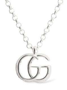 Length: 38-42cm. 925 sterling silver . Double G logo charm detail. Adjustable clasp closure Double G Logo, Versace Brand, Gucci Marmont, G Logo, Ski Accessories, Ring Watch, Gg Marmont, Heeled Loafers, Watch Necklace