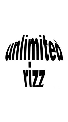 an animated rizz logo with the word's name in black on a white background