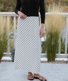 Cleo Slip Skirt Ivory Dot Everyone's favorite slip skirt has a new look. In vintage-inspired polka dots, the Cleo Slip Skirt is everyday luxury worthy of every wardrobe. Fast Fashion Brands, Jenni Kayne, Everyday Luxury, Slip Skirt, Cute Fox, Everyday Luxuries, Italian Fabric, Bottom Clothes, Skirts For Sale