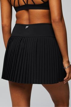 Hot Shot Pleated Skirt Fabletics black female Activewear >> Womens >> Bottoms >> Skirts regular Everyday/Tennis Hidden Pockets/Moisture-Wicking Black Stretch Pleated Tennis Skirt, Sporty Black Pleated Mini Skirt, Black 4-way Stretch Tennis Skirt With Built-in Shorts, Cheap Non-stretch Pleated Mini Skirt, Black Non-stretch Pleated Mini Skirt, Hot Shots, Keep Up, Pleated Mini Skirt, Recycled Fabric