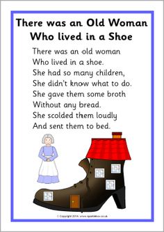 there was an old woman who lived in a shoe poem for kids and adults to read