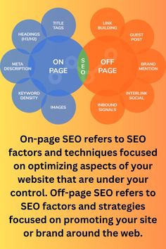 an info sheet with the words on page and two circles that are labeled in different colors