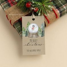 a christmas ornament with a snow globe on it