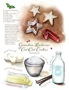 an image of christmas cookies and ingredients