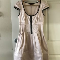 Light Pink And Black Heavy Satin, Brand New Super Cute Mini Dress Spring Mini Dresses, Draping Ideas, Black Tiered Dress, Velvet Skater Dress, Cute Mini Dress, Betsey Johnson Dress, Blush Pink Dresses, Chiffon Mini Dress, Lace Pink Dress