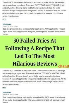 the top 50 failed tries at following a recipe that led to the most hilarious review