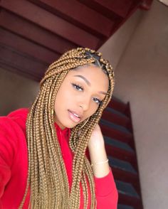 Twist Hairstyles For Black Women, Colored Box Braids, Blonde Braids, Long Box Braids, Box Braids Hairstyles For Black Women, Box Braids Styling, Girls Hairstyles Braids, Hairstyles For Black Women