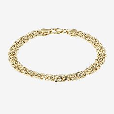 Classic elegance gleams like the sun on your wrist with this Byzantine-style bracelet. The 14K yellow gold construction is pure chic for day or evening.Features: Quick ShipCircumference: 8 InchJewelry Closure: Hook ClaspLink Construction: HollowMetal Color: YellowChain Length: 8 InchChain Width: 6.3 MillimetersChain Construction: ByzantineCare: Wipe CleanBracelet Type: Chain BraceletsMetal: 14k GoldCountry of Origin: Imported Byzantine Bracelet, Bracelets Chain, Chain Bracelets, Watch Chain, Gold Plated Bracelets, Classic Elegance, Photo Jewelry, Jewellery And Watches, Fashion Bracelets