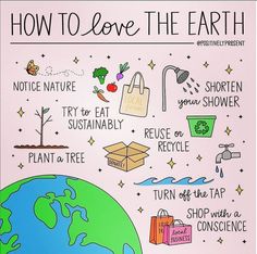 a poster with the words how to love the earth