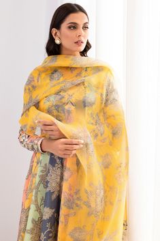 Hazan – Sania Maskatiya International Eid Silk Anarkali Set With Floral Print, Yellow Silk Sets With Printed Motifs, Bollywood Style Silk Sharara With Digital Print, Silk Bollywood Sharara With Digital Print, Traditional Chanderi Sharara With Floral Print, Festive Silk Sharara With Digital Print, Silk Sharara With Floral Print In Multicolor, Multicolor Silk Sharara With Floral Print, Chanderi Sharara With Floral Print And Traditional Drape