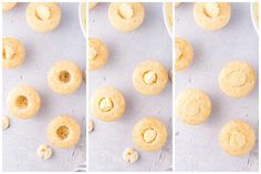 the process of making peanut butter cookies on a baking sheet