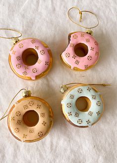 Our Holiday ornament shop is here. Adorn your tree with unique and specially curated ornaments from BellJar.A fun and festive way to trim the tree! Take a bit out of these darling pastel doughnuts. Measurements: Approximately 2.5" high and wide As a reminder, all ornaments are final sale. Donut Ornament, Holiday Ornament, Holiday Ornaments, The Tree, Donuts, Final Sale, Take A, Pastel, Trim