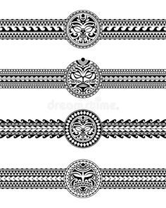 four different borders in black and white, each with an ornate design on the border