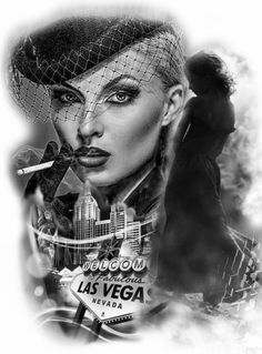 Las Vegas Tattoo, Gangster Art, Chicano Tattoos Sleeve, Vegas Tattoo, Tattoo Themes, Girl Arm Tattoos, Men Tattoos Arm Sleeve, Chicano Tattoos, Chicano Tattoo