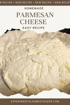 homemade parmesan cheese recipe with text overlay