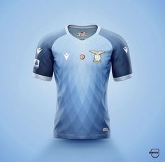 the soccer jersey is designed to look like it's made out of blue material