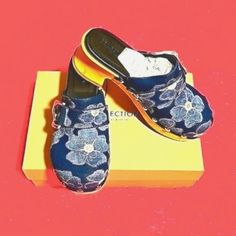 Nib Size Eu 39 / Us 9 Wood Clogs Dark And Light Blue Denim Silver Buckle And Studs Super Comfortable Comes W Clog Duster Pouch So Chic And Totally 2023 Style Charles Keith Shoes, Charles And Keith Shoes, Wood Clogs, Tan Mules, Black Clogs, Black Mules, Loafers Style, Loafer Mules, Charles Keith