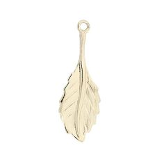 14K Gold Yellow Long Leaf Charms with Branch Chain