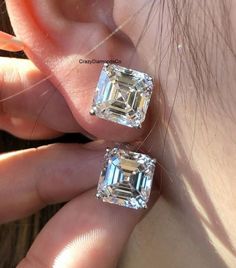 10 mm Asscher Cut Moissanite Earrings, 4 Prong Solitaire Simple Studs, 18k White Gold Everyday Wear Stud Earrings, Anniversary Gift For Her ✹✹𝐖𝐞𝐥𝐜𝐨𝐦𝐞 𝐭𝐨 𝐂𝐫𝐚𝐳𝐲𝐃𝐢𝐚𝐦𝐨𝐧𝐝𝐬𝐂𝐨✹✹ Detail about stones Moissanite & Simulated Stone: ----------------------------- Stone Shape: Asscher Cut Stone Size: 10 mm Weight: 11.24 TCW Color: Colorless Cut: Excellent Clarity: VVS ★ 𝑰𝒕𝒆𝒎 𝑫𝒆𝒕𝒂𝒊𝒍𝒔:- ☛ Metal Purity: Solid Gold (10KT, 14KT, 18KT); Silver(925 Sterling, 935 Argentium), 950 Platinum ☛ Metal Tone: Yellow, White, Rose ☛ Stamp/Hallmark: Yes ★ 𝑪𝒖𝒔𝒕𝒐𝒎𝒊𝒛𝒂𝒕𝒊𝒐𝒏:- ☛ Customized Design Jewelry. ☛ All cuts which you dream to make with moissanite. ☛ Updating every step of your ordered jewelry(Loose Stone, CAD & Making Process) ☛ All listed items in our stores are made to Simple Studs, Asscher Cut Diamond, Moissanite Earrings, Asscher Cut, Platinum Metal, Anniversary Gift For Her, Jewelry Earrings Studs, Anniversary Gift, Solid Gold