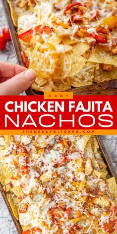 Looking for simple tailgating recipes? Grab some tortilla chips for this easy game day food! Topped with cheese and fajita vegetables, these chicken nachos are one of the best football appetizers. Check out some variations on these sheet pan chicken fajita nachos! Best Football Appetizers, Fajita Nachos Recipe, Easy Game Day Food, Football Appetizers