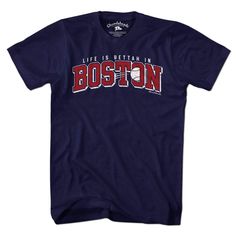 Boston Baseball Arch T-Shirt - Chowdaheadz Graphic Tee T-shirt With Lettering And Crew Neck, Casual Fan Merchandise T-shirt With Lettering, Graphic Tee With Lettering For Fans, Fan Merchandise Graphic Tee With Lettering, Graphic Tee With Lettering For Fan Merchandise, Graphic Tee With Lettering And Crew Neck, Blue Graphic Tee With Lettering, Fan Merchandise Relaxed Fit T-shirt With Lettering, Fan Merchandise Short Sleeve T-shirt With Lettering