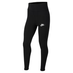 The Nike Girls Sportswear Favorites HighWaisted Leggings give you the breathability of cotton with the stretchability and durability of spandex The highwaisted design allows pairing with a crop top and the waistband contains elastic to allow flexibility in fittingMaterials 92 Cotton 8 SpandexColors Black and WhiteSizes XSMALL SMALL MEDIUM LARGE XLARGE Girls Sportswear, Teenage Outfits, Cute Nike Outfits, Leggings Nike, Cotton Jersey Fabric, Nikes Girl, Nike Leggings, Girls High, Teenager Outfits