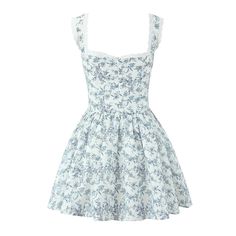 Indulge in the elegant femininity of the Holvig Blue White Floral Lace Corset Mini Dress with Boning for Women. This stunning mini dress features a flattering fit and flare silhouette, with a V-neckline and delicate spaghetti straps for a sweet and alluring look. The lace detailing adds a touch of romance, while the above-the-knee length keeps it modern and chic. Crafted from a cotton blend fabric with non-stretch elasticity, this dress offers a comfortable regular fit. The back zipper closure ensures ease of wear, while the dropped waistline creates a sophisticated silhouette. The white color and floral print pattern make it perfect for summer occasions. With no high-concerned chemicals used in the manufacturing process, this dress is both stylish and safe for wear. The sleeveless design Lace Corset Mini Dress, Summer Details, Casual Sundress, Corset Mini Dress, Holiday Party Dresses, Flowy Maxi Dress, Mini Dresses For Women, Lace Corset, Bodycon Fashion