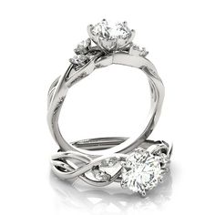 an engagement ring with three stones on it