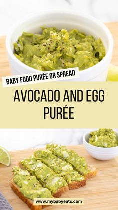 baby food puree or spread avocado and egg puree