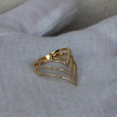 ⚫ Your slender fingers deserve little bling, presenting an quintessential ring for    your delicate fingers to add some elegance and grace to your workwear ensemble.⚫ This ring made with natural diamond in solid 18k yellow gold,⚫ Genuine Pave Diamond Chevron Ring Solid 18k Yellow Gold Jewelry⚫ Diamond Ring, Gold Ring, Chevron Ring, Minimalist Ring, Everyday Jewelry⚫ Special customize for Anniversary, Birthday Gift, Valentine, Mother's Day Christmas. ⚫ Item Details:Gross Weight :- 3.07 Grams18k Y Trending Gold Rings For Women, Stone Finger Ring Design, Fancy Rings Unique, Prathanam Ring Designs, Modern Gold Jewelry Unique, Simple Gold Ring Designs Unique, Ring Designs Gold For Women, New Ring Designs Gold, Ring Latest Design