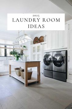 the laundry room is clean and ready to be used as a home office or kitchen