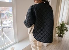 Casual Outerwear With Diamond Quilting, Casual Diamond Quilted Outerwear For Fall, Casual Diamond-quilted Outerwear For Fall, Casual Diamond Quilted Jacket For Winter, Casual Diamond Quilted Jacket For Fall, Casual Quilted Jacket With Diamond Quilting For Fall, Everyday Quilted Long Sleeve Outerwear, The Trend, Quilted Jacket