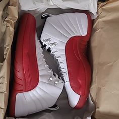 Men's 2023 Michael Jordan 12 Cherry Reds Size 10 1/2 Size 12 In Women's Air Jordans 1 Mid, Jordan 12 Cherry, Jordan 1 Mid Chicago, Best Volleyball Shoes, Jordan Retro 6, Jordan Ones, Black Basketball Shoes, White Basketball Shoes, Nike Air Jordan 11