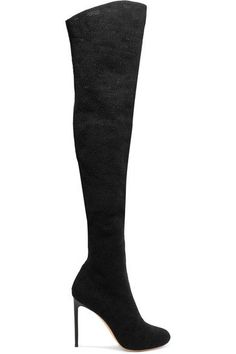 Francesco Russo - Stretch-mesh Over-the-knee Boots - Black Sandy Liang, Simon Miller, Designer Slippers, Footwear Design Women, Thigh High Boots, Black Stretch, Thigh High, Boots Black, Over The Knee Boots