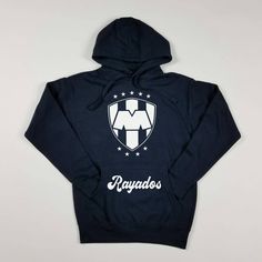 Monterrey Hoodie Rayados Pullover Cotton,Polyester NAVY color Adult Unisex Hoodie Navy Sporty Hoodie With Kangaroo Pocket, Navy Varsity Sweatshirt For Sports, Navy Hoodie With Drawstring Hood, Navy Sports Hoodie For Winter, Navy Long Sleeve Sweatshirt For Sports Events, Navy Crew Neck Sports Hoodie, Navy Crew Neck Hoodie For Sports, Navy Crew Neck Hoodie For College, Navy Sports Hoodie