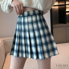 Lasaky - High-Waisted Plaid Pleated Skirt - Fashionable Midi Skirt High Waisted Pleated Skirt, Plaid Pleated Skirt, Half Skirt, Cloth Fabric, Sweet Style, Pleated Skirt, Midi Skirt, Premium Quality, High Waist