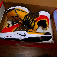 Brand New -Nike Presto Size 10. Luxury Yellow Nike Running Shoes, Nike Yellow Running Shoes, Nike Dynamic Yellow Running Shoes, Yellow Fade-resistant Basketball Shoes For Streetwear, Nike Yellow, Nike Presto, New Nike, Shoes Nike, Men's Nike