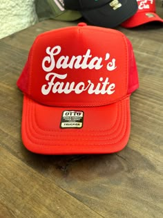 Santa's Favorite Hat Winter Trucker Hat With Curved Brim, Casual Holiday Hat With Curved Brim, Adjustable Casual Hats For Holiday, Casual Curved Brim Hats For Holiday, Casual Curved Brim Hat For Holidays, Casual Curved Brim Holiday Hat, Casual Christmas Hat, One Size Fits Most, Casual Christmas Hat One Size Fits Most, Casual Christmas Hat