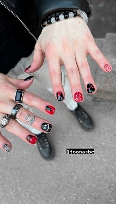 Masc Nail Art, Eurovision Nails, Masc Nails Designs, Masc Nails, Boy Nails, Channel Nails, Joonas Porko, Dark Nail Art