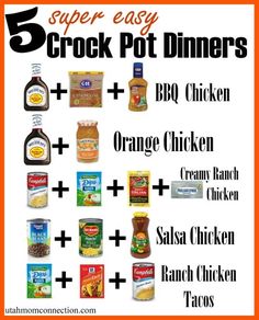 the 5 easy crock pot dinners are great for kids to make and use in their kitchen