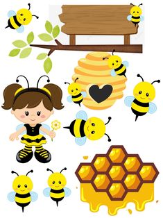 bees and honeycombs clip art