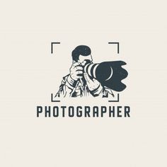 a man taking a photo with his camera logo design for photographer professional, photography studio