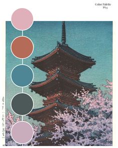 Ukiyo E Color Palette, Studio Ghibli Color Scheme, Japanese Garden Color Palette, Asia Color Palette, Kimono Color Palette, Japan Colour Palette, Lofi Colour Pallet, Lofi Color Palette, Asian Color Palette