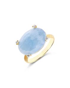 Simplicity and elegance come together in this 18kt gold, diamonds and aquamarine ring with an essential yet peculiar design, ode to the sea and the sky ... and to the infinite shades of blue. DIAMONDS: - Weight (total): 0.06 CT - Clarity: VS - Color: G - Cut: round Natural stones: - MILK AQUAMARINE Weight (total): 6.50 CT Aquamarine Gold Ring, Blue Gemstone Rings, Blue Diamonds, Classic Wedding Rings, Bold Jewelry, Italian Jewelry, Aquamarine Ring, Diamonds Ring, Detailed Ring