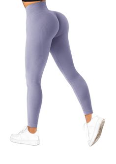 Rib Leggings Lilac - Buy 2 Get 1 Free! High Stretch Ribbed Pants For Spring, High Waist Ribbed Waistband Leggings, Solid Ribbed Leggings For Loungewear, Solid Color Ribbed Leggings For Loungewear, High Waist Leggings With Ribbed Waistband, Casual High Stretch Seamless Leggings, Casual High Stretch Ribbed Leggings, High Stretch Ribbed Leggings For Loungewear, Trendy Compressive Solid Color Bottoms