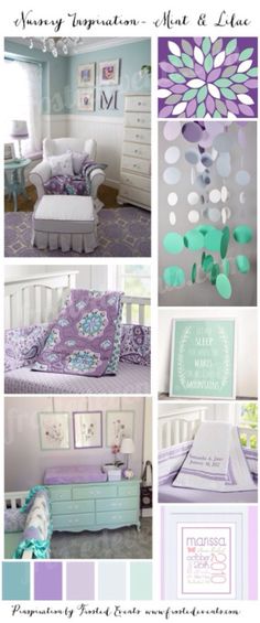 a collage of photos with different furniture and decor in pastel colors, including flowers