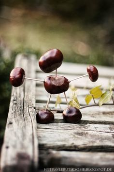 some food that is sitting on a wooden table